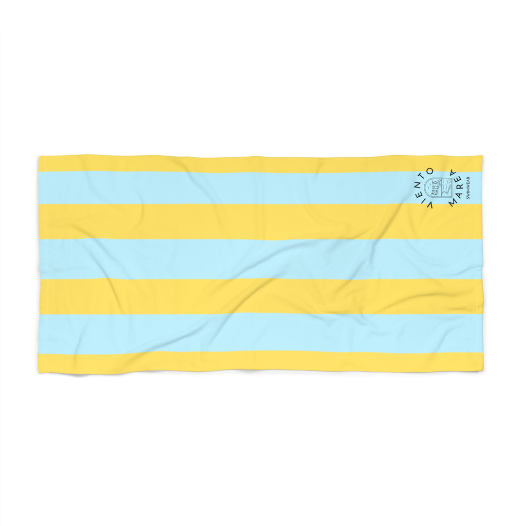 Yellow and Sky Blue Striped Beach Towel