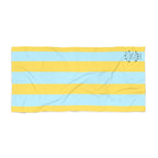 Yellow and Sky Blue Striped Beach Towel