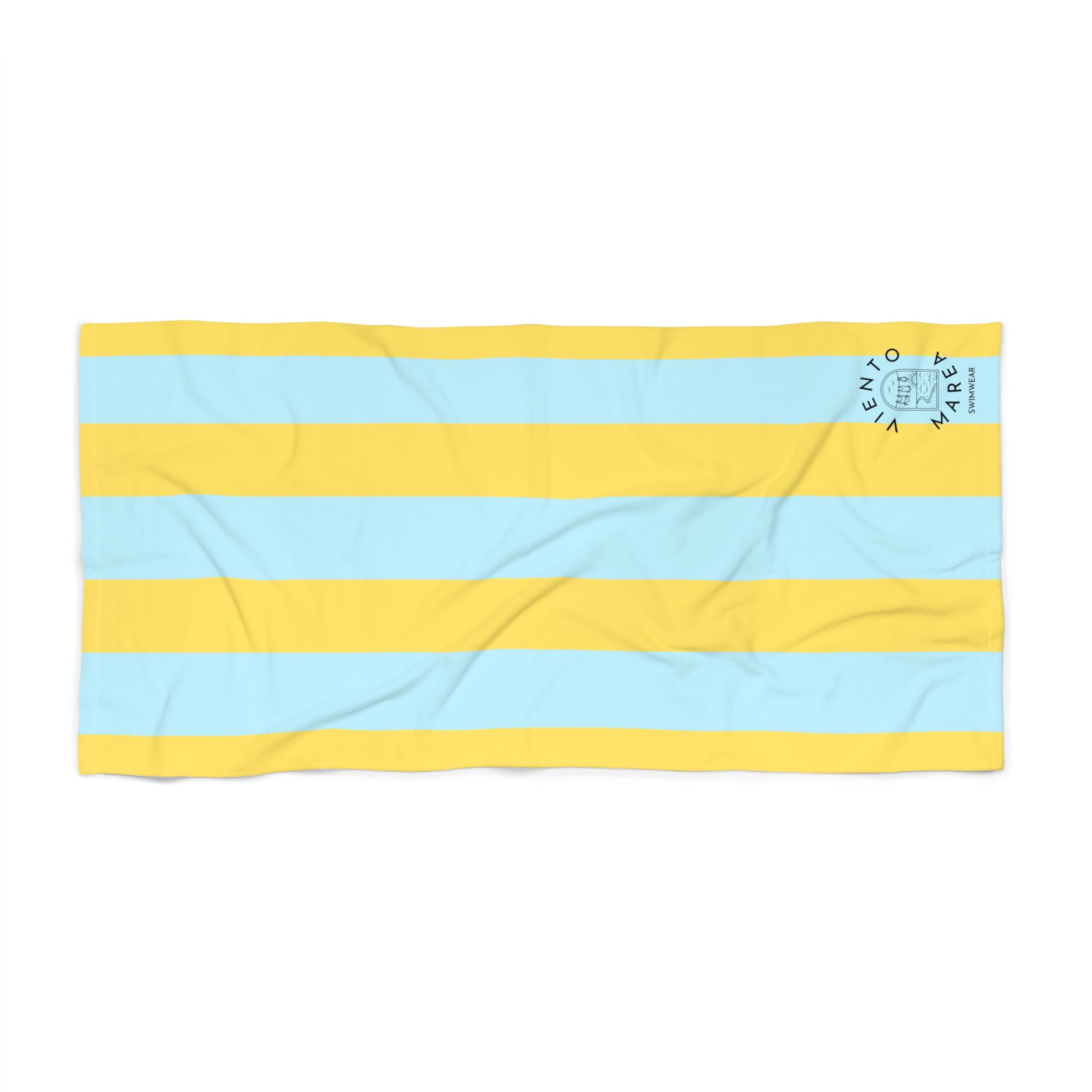 Yellow and Sky Blue Striped Beach Towel