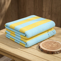 Yellow and Sky Blue Striped Beach Towel