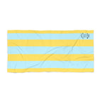 Yellow and Sky Blue Striped Beach Towel