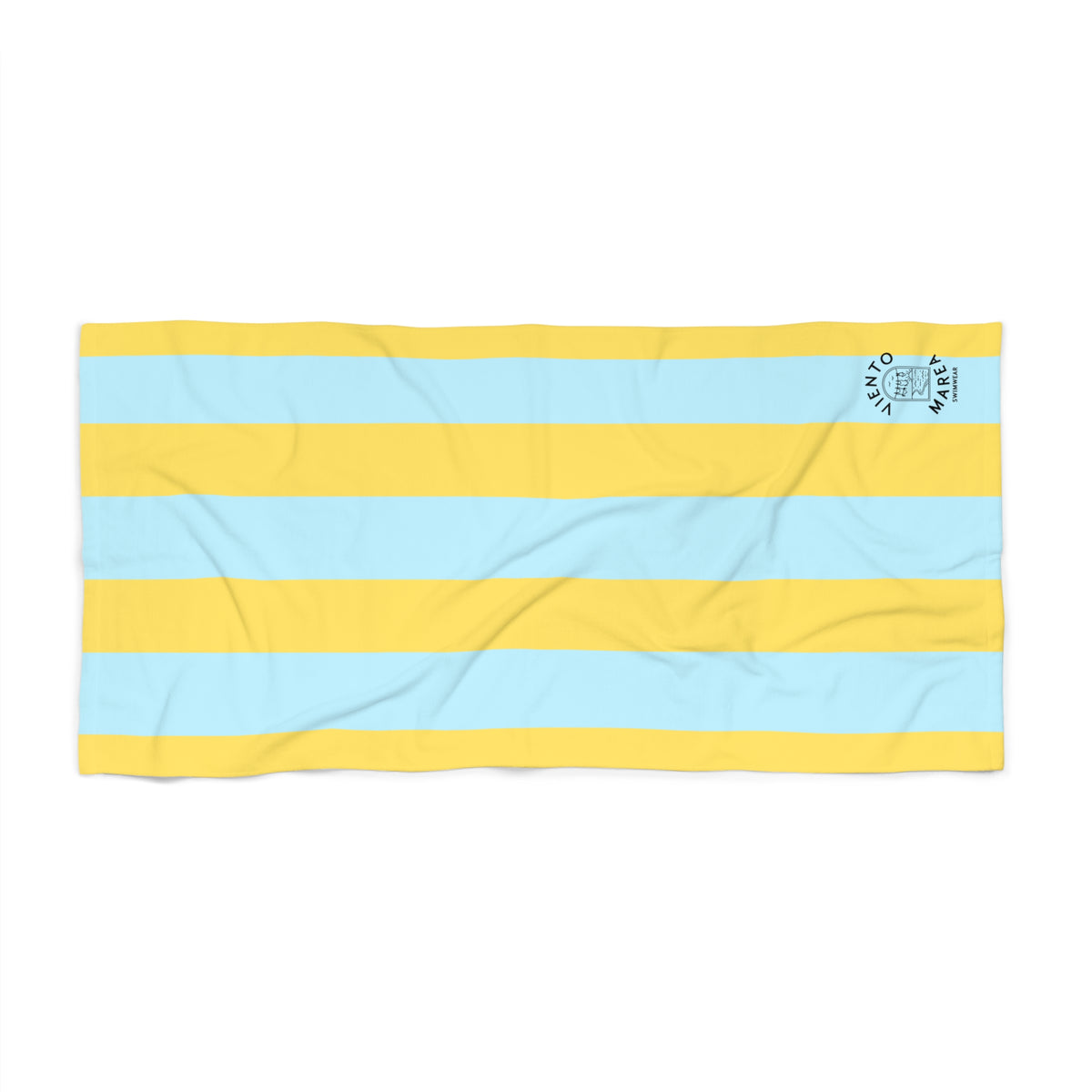 Yellow and Sky Blue Striped Beach Towel
